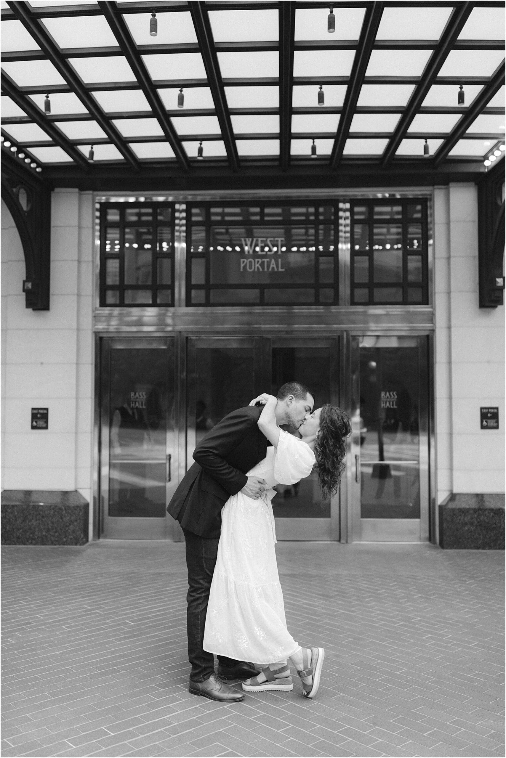 bass hall sundance square couple kissing 