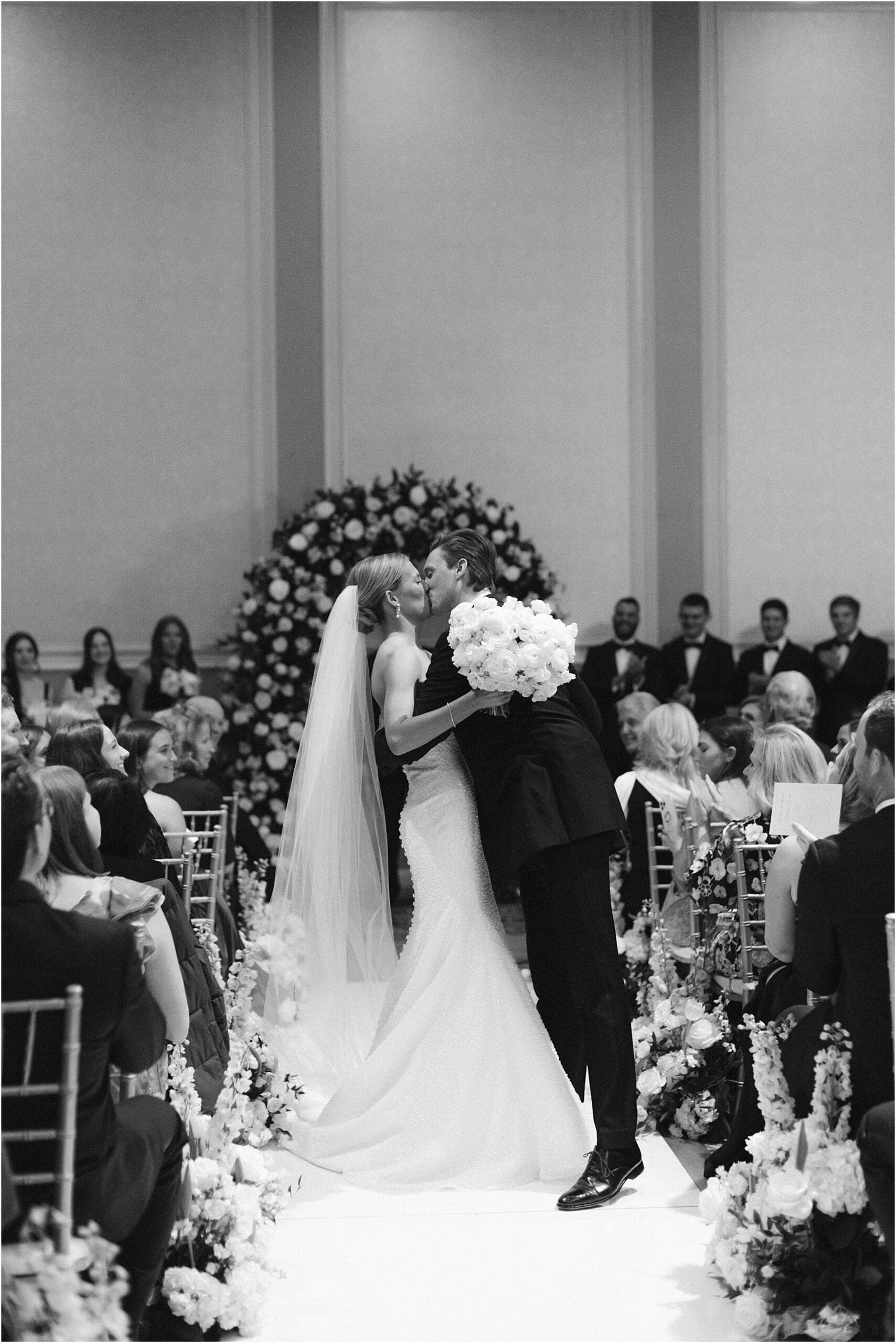 wedding ceremony in the Grand Ballroom at the adolphus hotel in dallas Texas