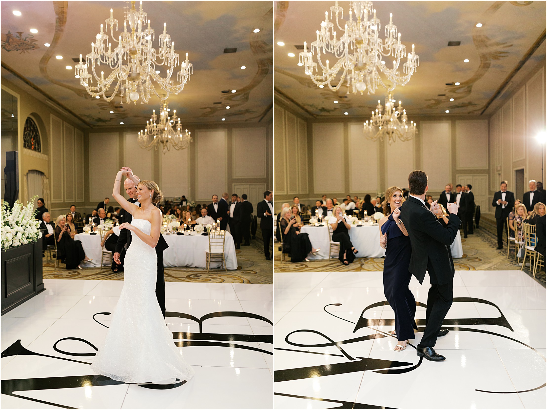 dancing in grand ballroom at the adolphus hotel in dallas texas