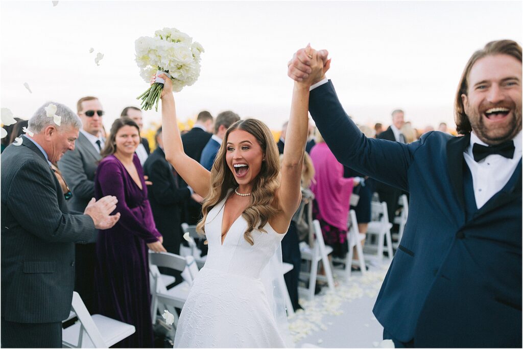 wedding ceremony on the terrace at stoney ridge villa in fort worth texas