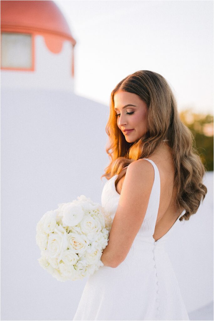 rooftop sunset bridal portrait at stoney ridge villa in fort worth texas